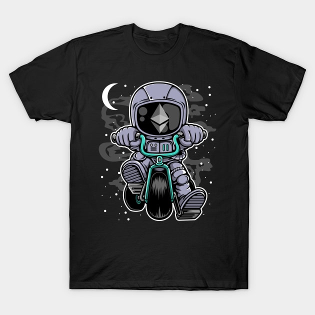 Astronaut Ethereum Crypto ETH Coin To The Moon Crypto Token Cryptocurrency Wallet Birthday Gift For Men Women Kids T-Shirt by Thingking About